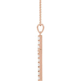 14K Rose 1 CTW Lab-Grown Diamond Cross 18" Necklace